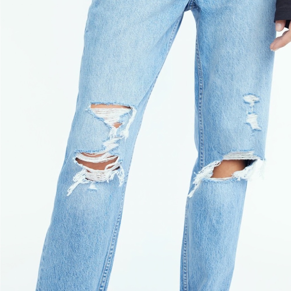 Denim Forum Women’s Light Wash Straight Jeans - THE BF HIGH RISE LOOSE 28L